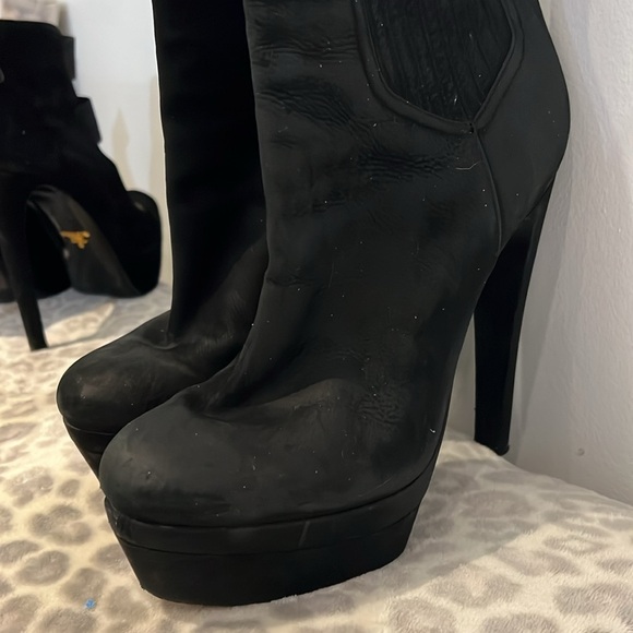 Rachel zoe black suede platform booties size 8 - Picture 2 of 5